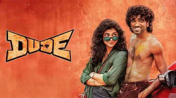 Pradeep Ranganathan and Mamitha Baiju bring youthful charm in the official poster of Tamil romantic comedy “Dude” (2025), directed by Keerthiswaran and produced by Mythri Movie Makers.