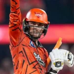 Sunrisers Hyderabad batter Abhishek Sharma celebrating after a big innings.