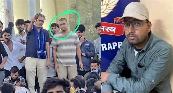 Police arresting Aditya Anand at Tamil Nadu railway station