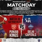 Punjab Kings vs Delhi Capitals match 35 preview poster for IPL 2026 at New Delhi.