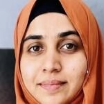 Nida Khan in a headscarf, related to the Nashik TCS case.