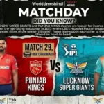 Punjab Kings and Lucknow Super Giants match day poster for IPL 2026 Match 29 in New Chandigarh.