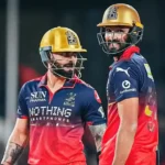 Virat Kohli with another Royal Challengers Bengaluru player during an IPL match.