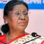 President Droupadi Murmu at a public event after clearing the amendment bill making Amaravati the sole capital of Andhra Pradesh