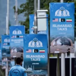 Pakistani police officers deployed on Islamabad streets amid US-Iran talks speculation
