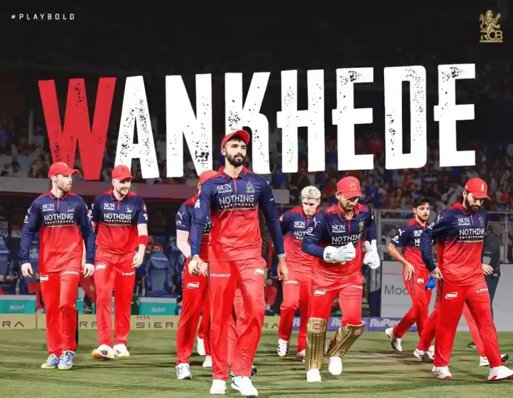 Philip Salt hits a six during his 78-run knock for RCB against MI at Wankhede Stadium