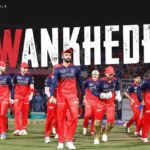 Philip Salt hits a six during his 78-run knock for RCB against MI at Wankhede Stadium