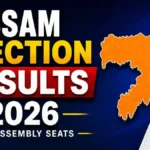 Assam Election Results 2026 graphic showing the state map and election theme.