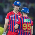 Mitchell Marsh and Josh Inglis in LSG jerseys during the IPL 2026 match against CSK