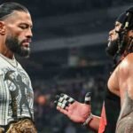 Roman Reigns and Jacob Fatu standing face to face during a tense WWE raw segment.