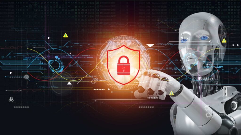 Digital visualization of an autonomous AI agent executing an end-to-end network cyberattack.